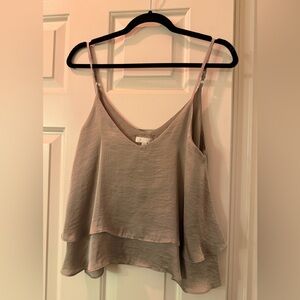 Chic Layered Silver Camisole Top